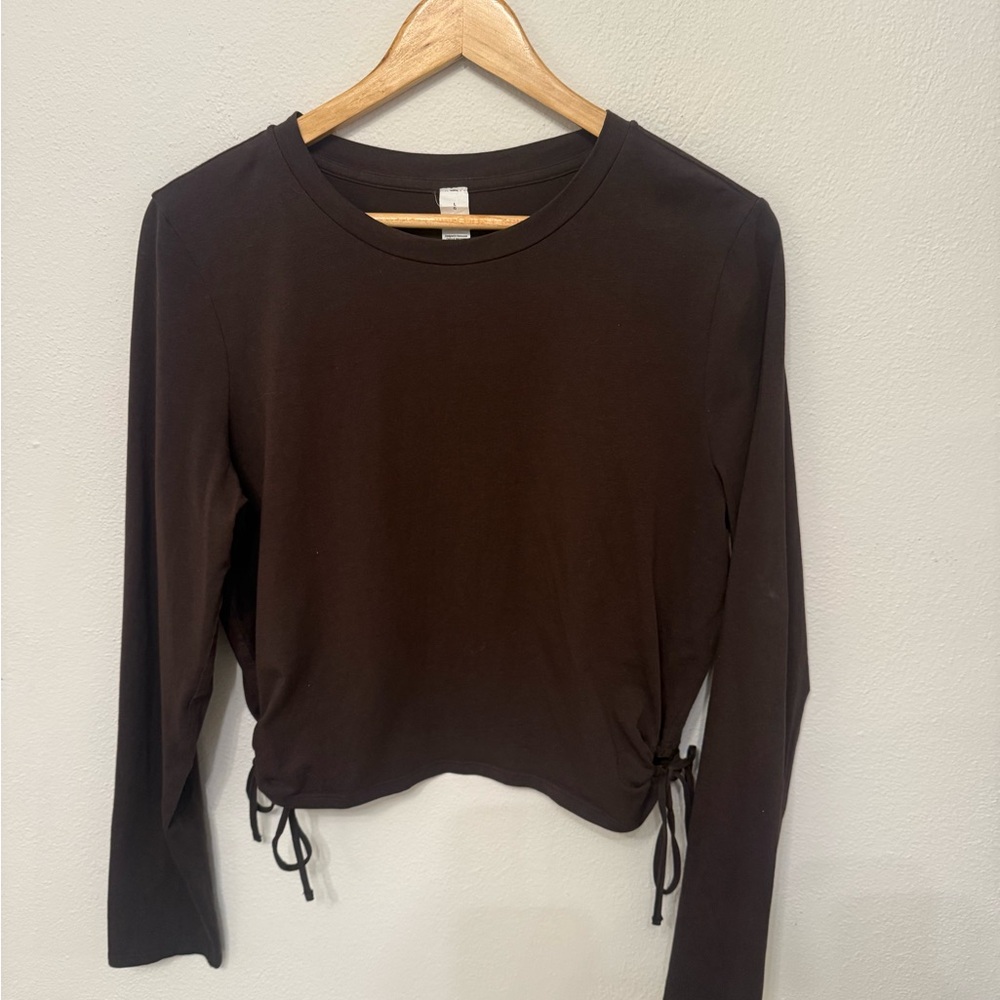 Lululemon Cinched Cut Out Cotton Tee - Picture 2 of 3